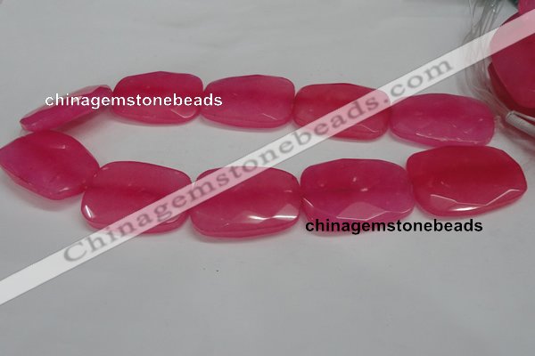 CCN702 15.5 inches 30*40mm faceted trapezoid candy jade beads