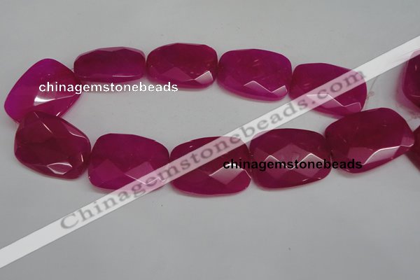 CCN703 15.5 inches 30*40mm faceted trapezoid candy jade beads