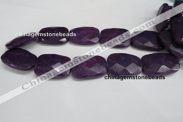 CCN706 15.5 inches 30*40mm faceted trapezoid candy jade beads