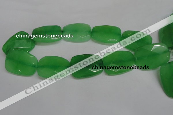 CCN713 15.5 inches 30*40mm faceted trapezoid candy jade beads