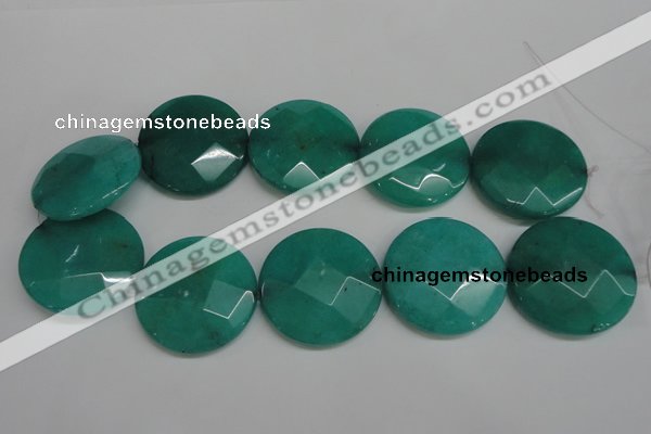 CCN715 15.5 inches 40mm faceted coin candy jade beads