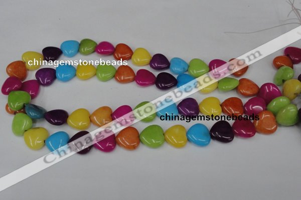 CCN727 15.5 inches 15*15mm heart candy jade beads wholesale