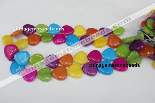 CCN728 15.5 inches 20*20mm heart candy jade beads wholesale