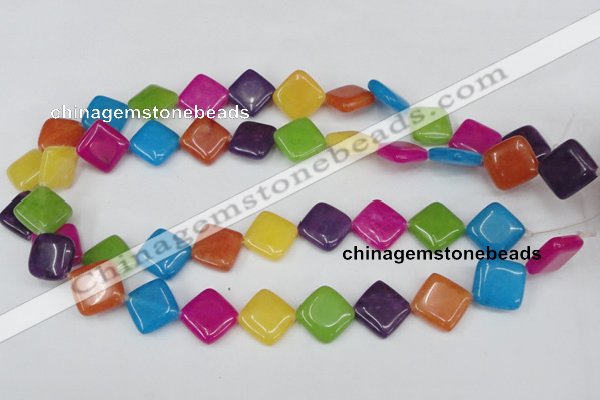 CCN730 15.5 inches 15*15mm diamond candy jade beads wholesale