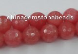 CCN838 15.5 inches 14mm faceted round candy jade beads wholesale