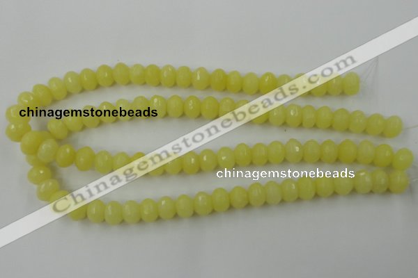 CCN907 15.5 inches 9*12mm faceted rondelle candy jade beads