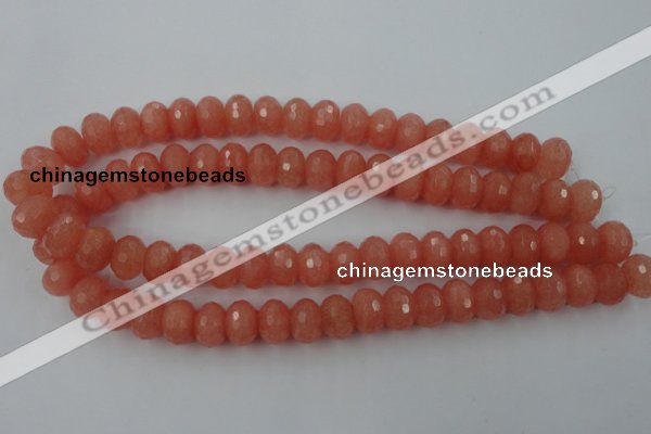 CCN918 15.5 inches 10*14mm faceted rondelle candy jade beads