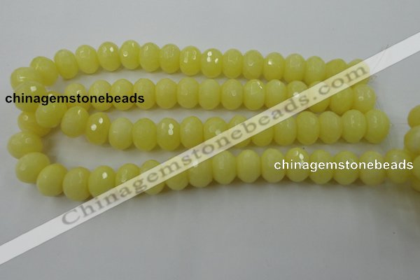 CCN932 15.5 inches 12*16mm faceted rondelle candy jade beads