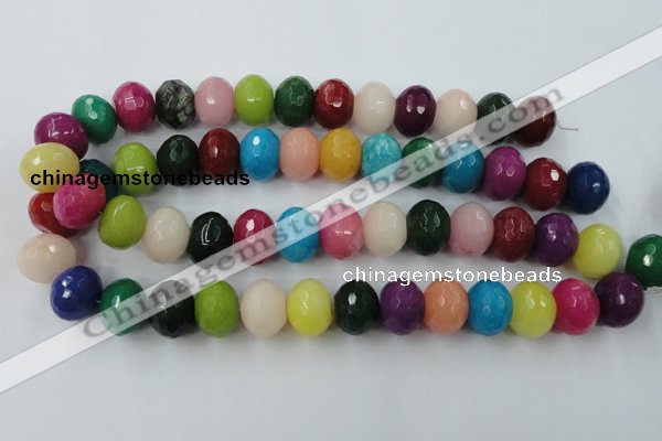 CCN956 15.5 inches 14*18mm faceted rondelle mixed color candy jade beads