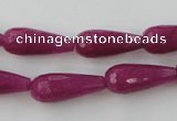 CCN975 15.5 inches 9*22mm faceted teardrop candy jade beads