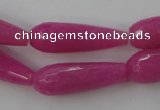 CCN982 15.5 inches 10*30mm faceted teardrop candy jade beads