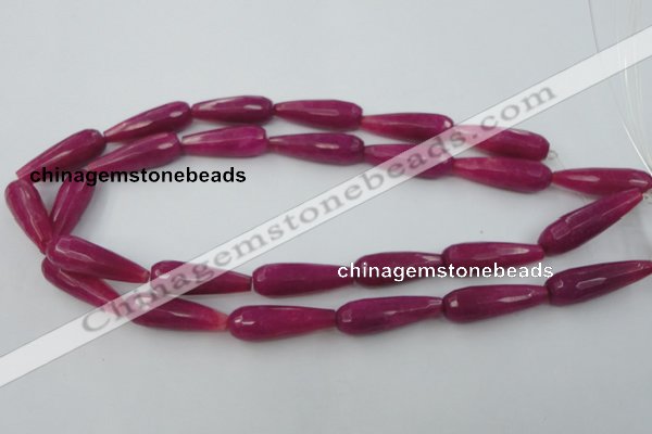 CCN983 15.5 inches 10*30mm faceted teardrop candy jade beads