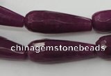 CCN985 15.5 inches 10*30mm faceted teardrop candy jade beads