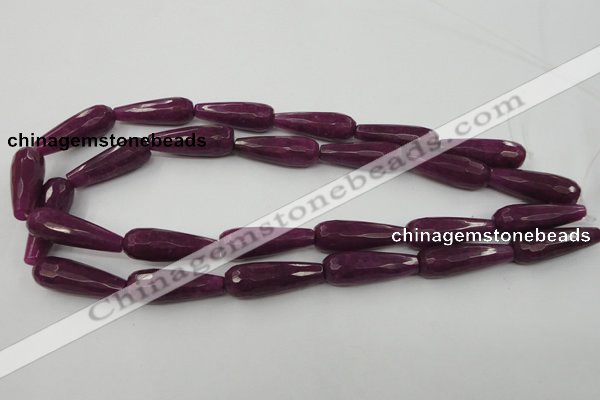 CCN985 15.5 inches 10*30mm faceted teardrop candy jade beads