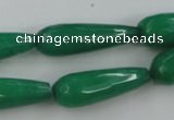 CCN986 15.5 inches 10*30mm faceted teardrop candy jade beads