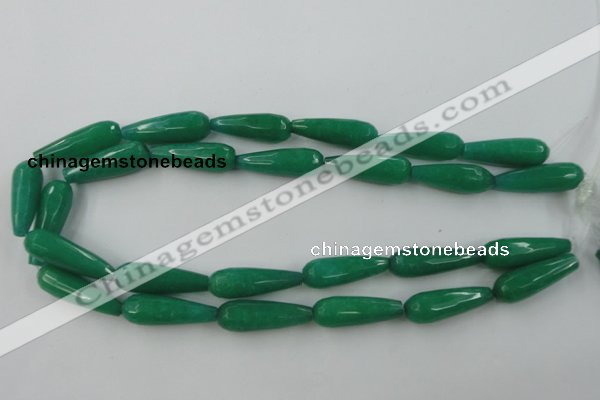 CCN986 15.5 inches 10*30mm faceted teardrop candy jade beads