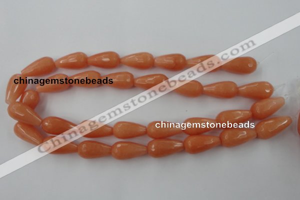 CCN987 15.5 inches 13*25mm faceted teardrop candy jade beads