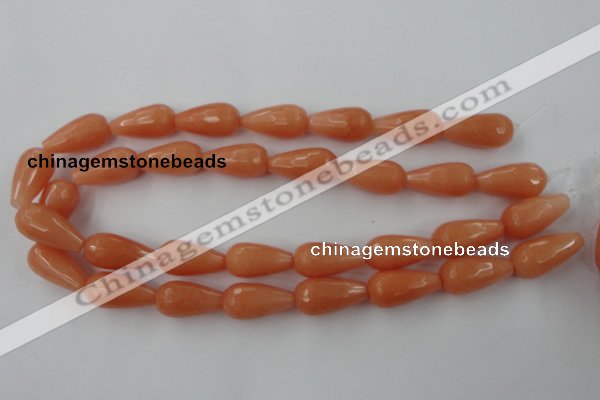 CCN987 15.5 inches 13*25mm faceted teardrop candy jade beads