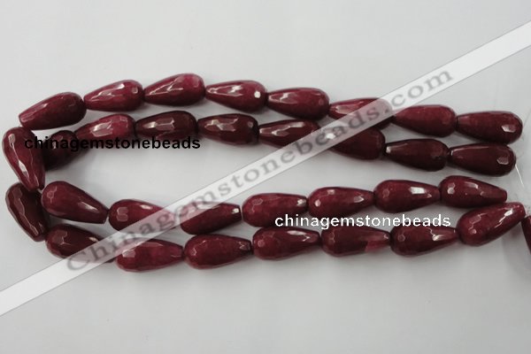 CCN990 15.5 inches 13*25mm faceted teardrop candy jade beads