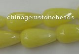 CCN993 15.5 inches 13*25mm faceted teardrop candy jade beads