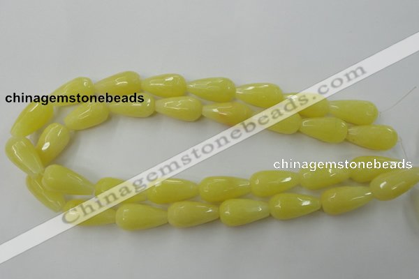 CCN993 15.5 inches 13*25mm faceted teardrop candy jade beads