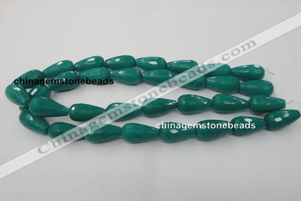 CCN995 15.5 inches 13*25mm faceted teardrop candy jade beads