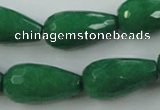 CCN996 15.5 inches 13*25mm faceted teardrop candy jade beads