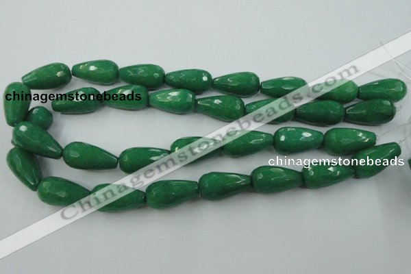 CCN996 15.5 inches 13*25mm faceted teardrop candy jade beads