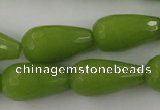 CCN997 15.5 inches 13*25mm faceted teardrop candy jade beads