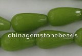 CCN997 15.5 inches 13*25mm faceted teardrop candy jade beads