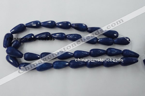 CCN999 15.5 inches 13*25mm faceted teardrop candy jade beads