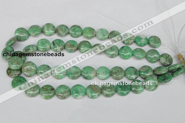 CCO112 15.5 inches 16mm flat round dyed natural chrysotine beads