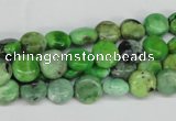 CCO130 15.5 inches 8mm flat round dyed natural chrysotine beads