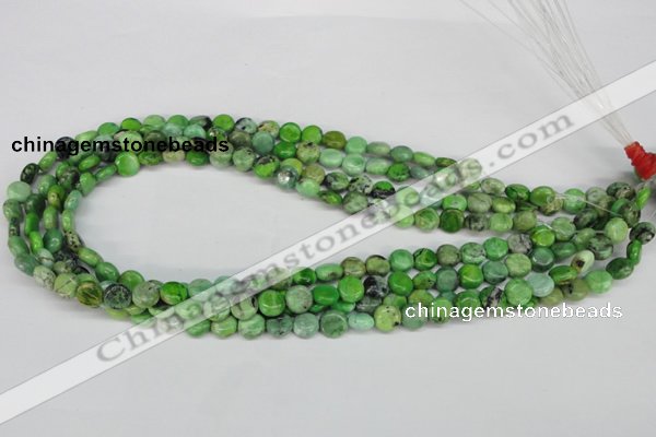 CCO130 15.5 inches 8mm flat round dyed natural chrysotine beads