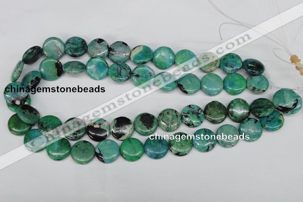 CCO152 15.5 inches 16mm flat round dyed natural chrysotine beads