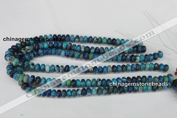 CCO171 15.5 inches 6*10mm rondelle dyed natural chrysotine beads