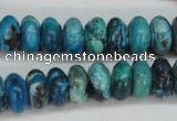 CCO172 15.5 inches 6*12mm rondelle dyed natural chrysotine beads