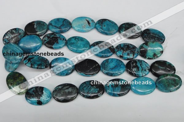 CCO181 15.5 inches 22*30mm oval dyed natural chrysotine beads