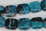 CCO185 15.5 inches 14*14mm square dyed natural chrysotine beads