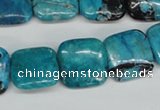 CCO186 15.5 inches 18*18mm square dyed natural chrysotine beads