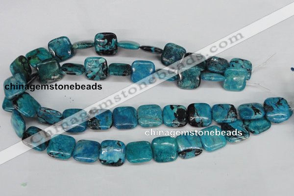 CCO186 15.5 inches 18*18mm square dyed natural chrysotine beads