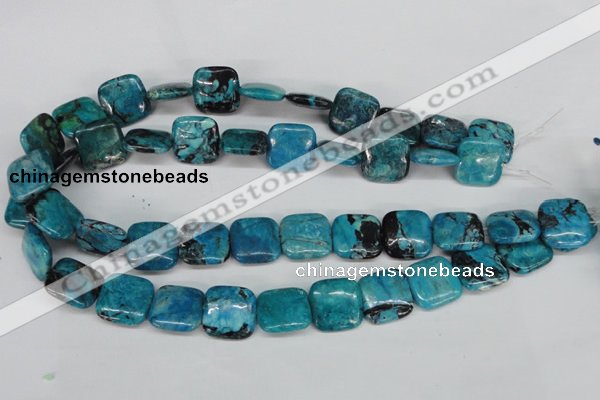 CCO187 15.5 inches 22*22mm square dyed natural chrysotine beads