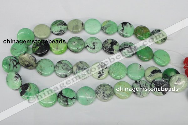 CCO33 15.5 inches 20mm flat round natural chrysotine beads