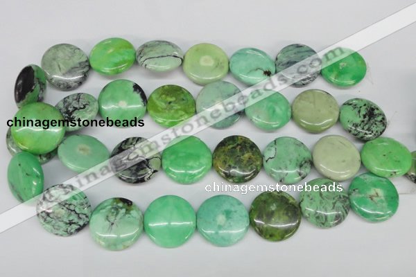 CCO34 15.5 inches 25mm flat round natural chrysotine beads