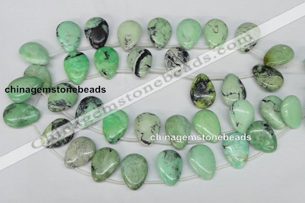 CCO49 Top-drilled 18*25mm flat teardrop natural chrysotine beads