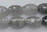 CCQ100 15.5 inches 13*18mm faceted rice cloudy quartz beads