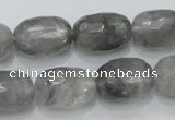 CCQ101 15.5 inches faceted egg-shaped 13*17mm cloudy quartz beads