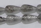 CCQ104 15.5 inches 10*20mm teardrop cloudy quartz beads wholesale