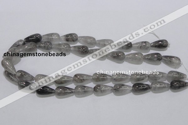 CCQ104 15.5 inches 10*20mm teardrop cloudy quartz beads wholesale