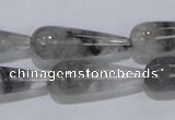 CCQ105 15.5 inches 10*30mm teardrop cloudy quartz beads wholesale